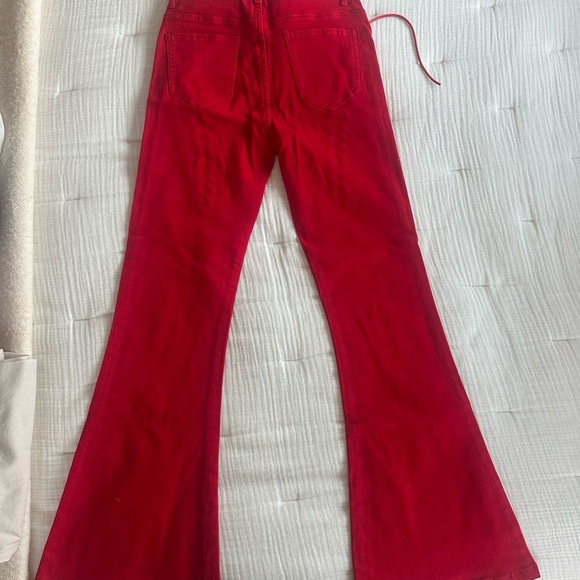 Edikted Vibrant Red Lace-Up Trousers - Picture 5 of 7